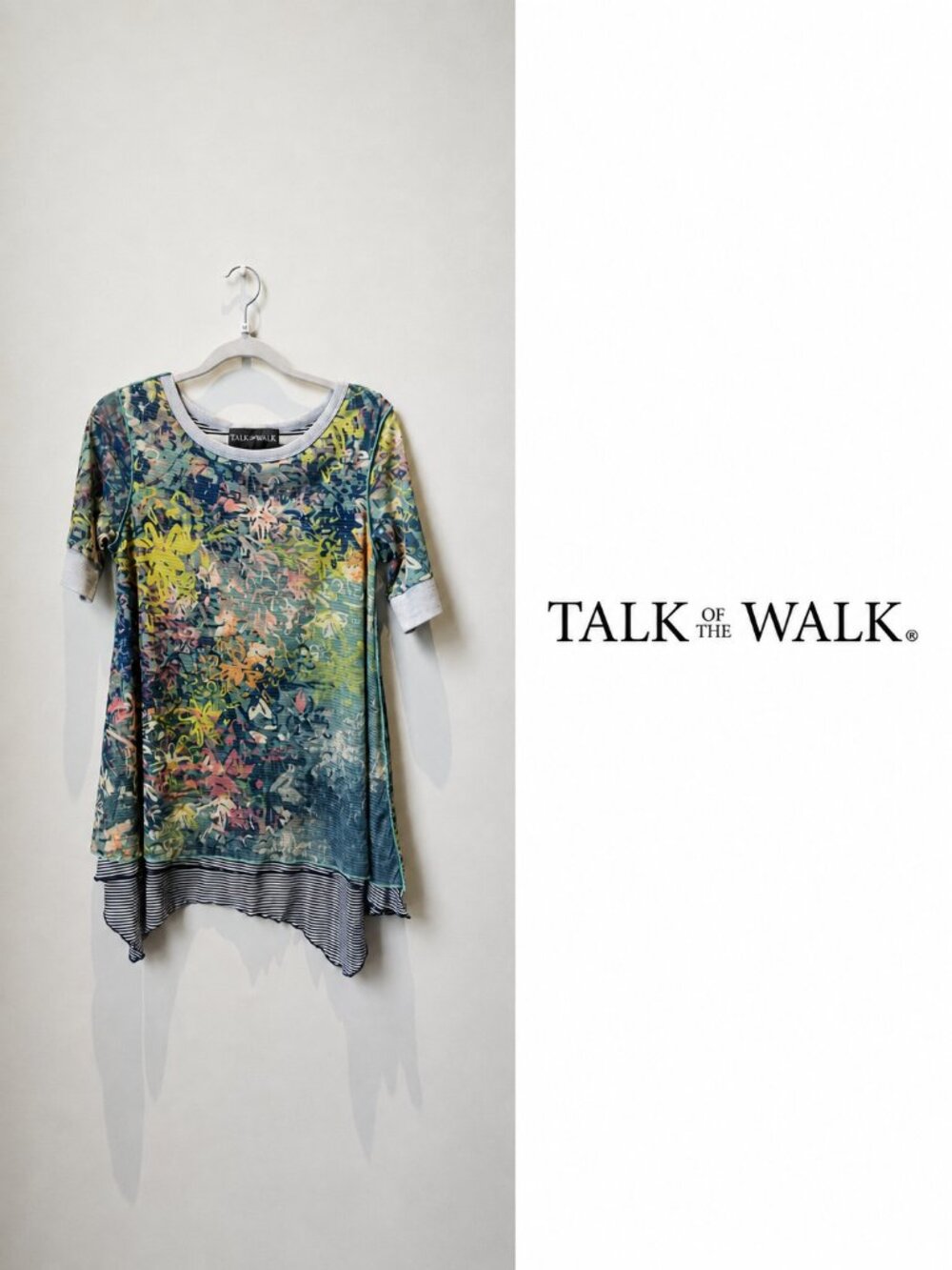 TALK THE WALK (Made in Italy) Mesh Tunic Top in Size Medium.